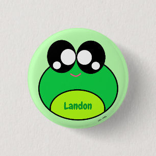 Kawaii Green Frog Niedlich Button