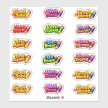 Kawaii-Growth-Mindset-Sprüche & Bleistift-Lehrer