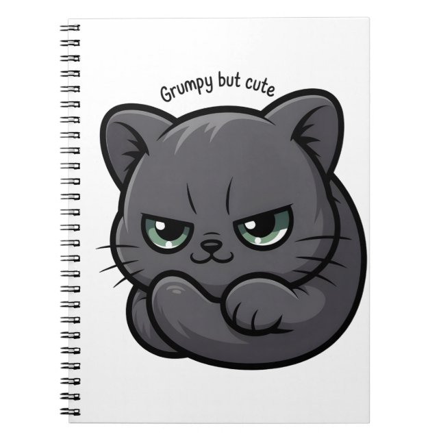 Kawaii Grumpy Cat for Notes and Doodles Notizblock (Vorderseite)