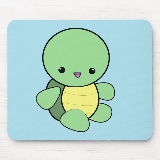 Kawaii-Grünschildkröte Mousepad (Vorne)