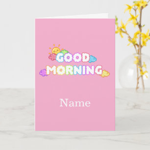 Kawaii Guten Morgen Sonne & Regenbogenwolken Karte