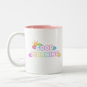 Kawaii Guten Morgen Sonne & Regenbogenwolken Zweifarbige Tasse