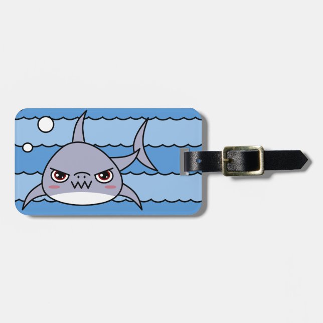 Kawaii Haifisch Gepäckanhänger (Vorderseite horizontal)