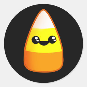 Kawaii Halloween Candy Corn Runder Aufkleber