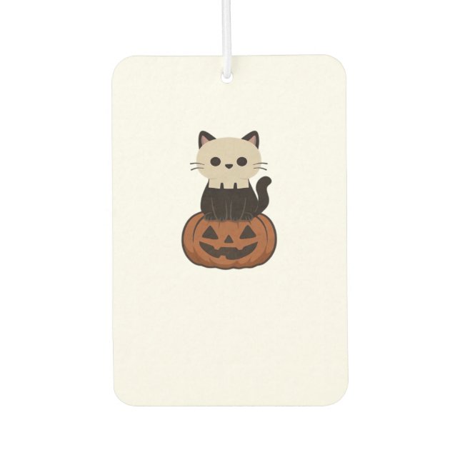 Kawaii Halloween Cat and pumpkin Oversized T-Shirt Autolufterfrischer (Vorderseite)