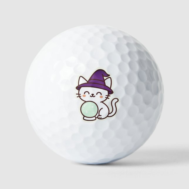 Kawaii Halloween Cat - Magische und Adorable Spook Golfball (Vorderseite)