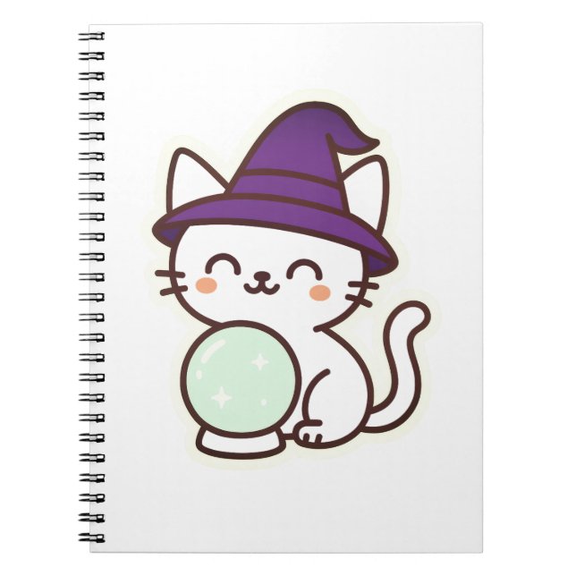 Kawaii Halloween Cat - Magische und Adorable Spook Notizblock (Vorderseite)