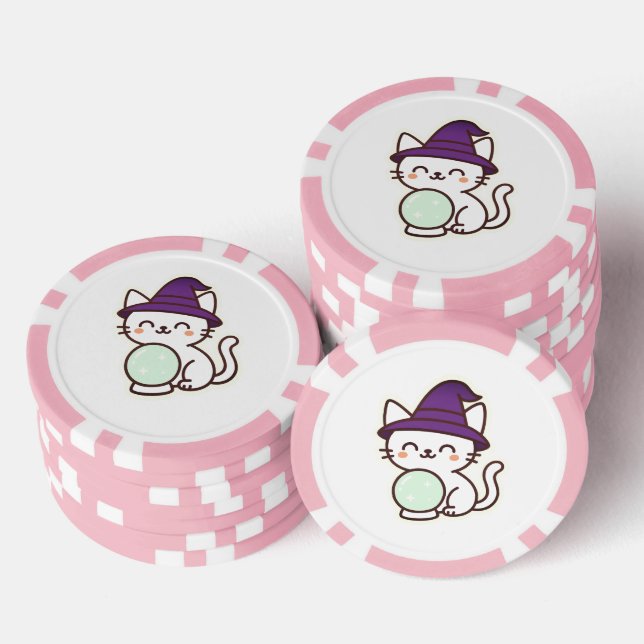 Kawaii Halloween Cat - Magische und Adorable Spook Pokerchips (Stapel)