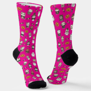Kawaii Halloween Cat Pattern Socken