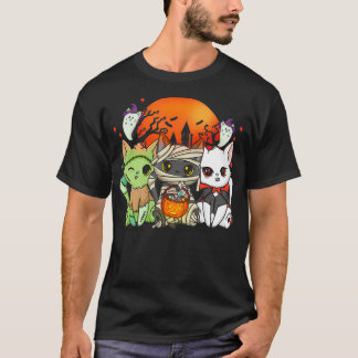 Kawaii Halloween Cats Cat Halloween Party T-Shirt