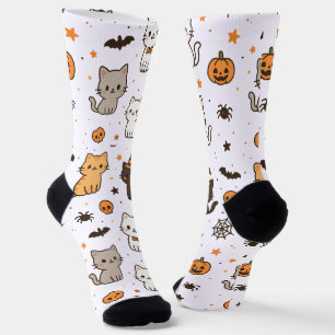 Kawaii Halloween Cats Socken - Katzen Liebhaber Ge