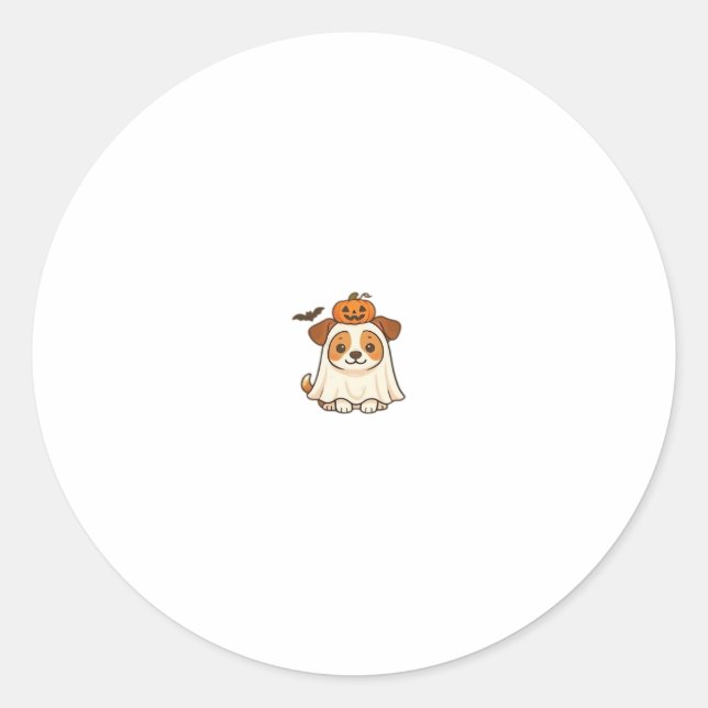 Kawaii Halloween Dog � Pumpkin Ghost Puppy Sticker (Vorderseite)