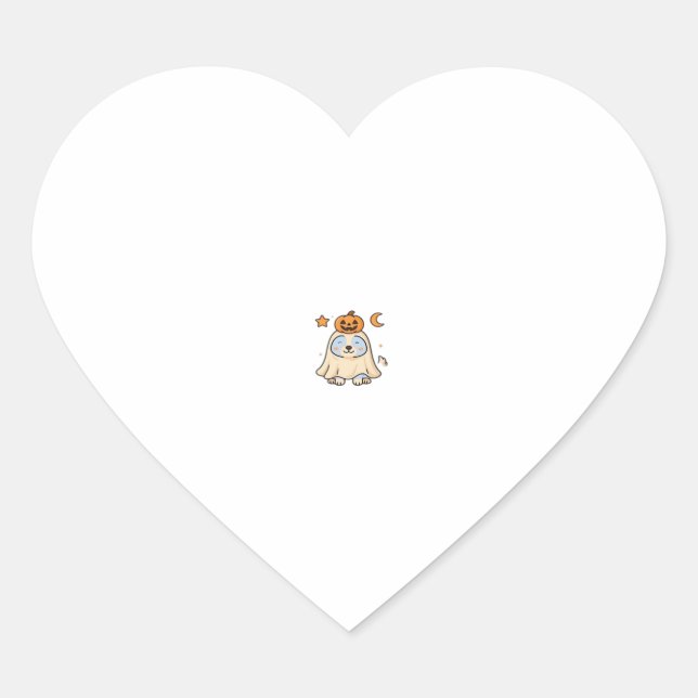 Kawaii Halloween Dog � Pumpkin Ghost Puppy Sticker (Vorderseite)