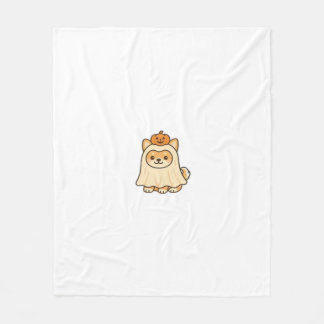 Kawaii Halloween Dog � Pumpkin Ghost Puppy Sticker Fleecedecke