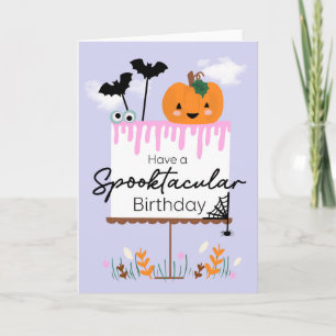 Kawaii Halloween Geburtstag Pumpkin Cake Spooky Karte