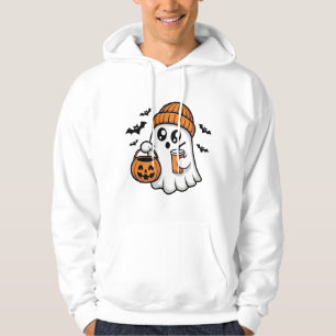 Kawaii-Halloween-Geist Orange Mütze Herbstgeist Hoodie