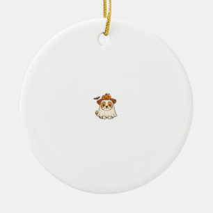 Kawaii Halloween Hund � Kürbis Geist Welpen Sticke Keramik Ornament