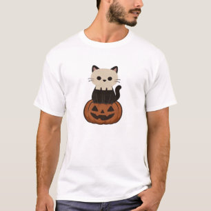 Kawaii Halloween-Katze und Kürbis Classic T-Shirt
