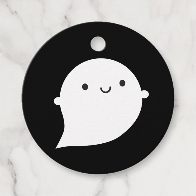 Kawaii Halloween Little Ghost Geschenkanhänger (Vorderseite)
