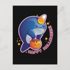Kawaii Halloween Narwhal Postkarte