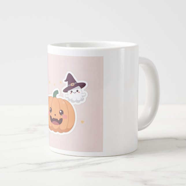 Kawaii Halloween Pumpkin Jumbo-Tasse (Vorderseite Rechts)