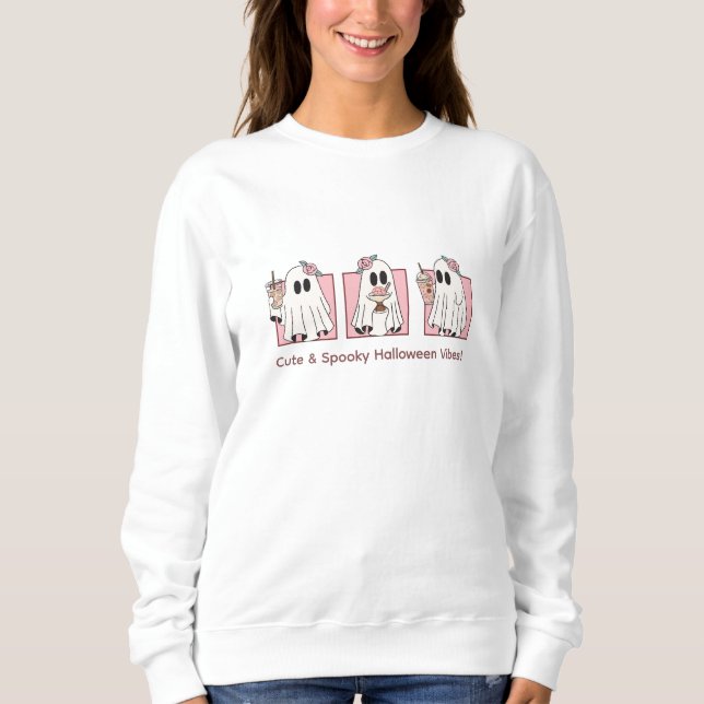 Kawaii Halloween rosa - Niedlich & Spooky Sweatshirt (Vorderseite)