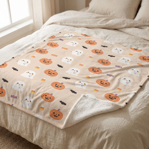 Kawaii-Halloween-Sherpa-Fleece-Decke Sherpadecke