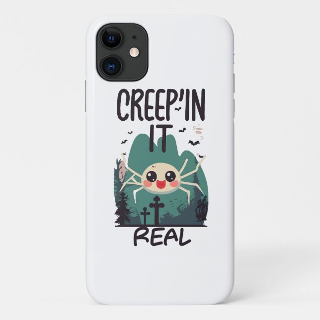 Kawaii Halloween Spider Pun Case-Mate iPhone Hülle (Rückseite)