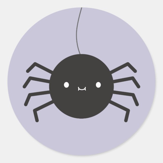 Kawaii Halloween Spider Runder Aufkleber (Vorderseite)