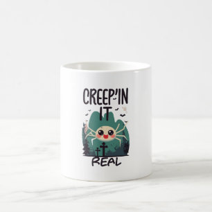 Kawaii-Halloween-Spinnen-Wortspiel Kaffeetasse