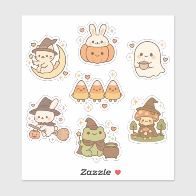 Kawaii Halloween Sticker Pack (Blatt)
