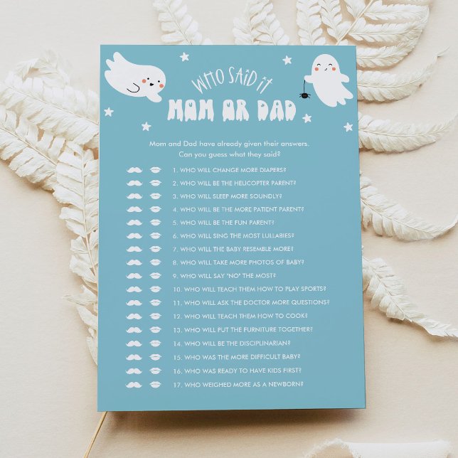 Kawaii Halloween Wer sagte es Mama oder Vater Baby Einladung (Von Creator hochgeladen)