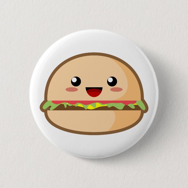 Kawaii Hamburger Button (Vorderseite)