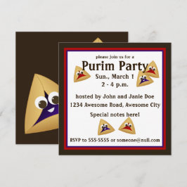 Kawaii Hamentashen Purim Einladung