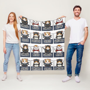 Kawaii Hamster Ninja Pattern Fleecedecke