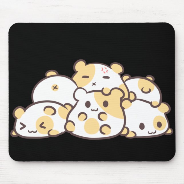 Kawaii Hamster-Stapel-Mausunterlage Mousepad (Vorne)