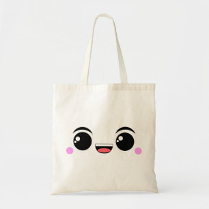 Kawaii Happy Anime Faced Tragetasche