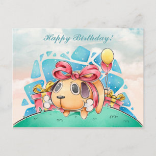 Kawaii Happy Birthday Postcard Postkarte