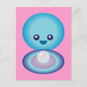 Kawaii Happy Clam Postkarte