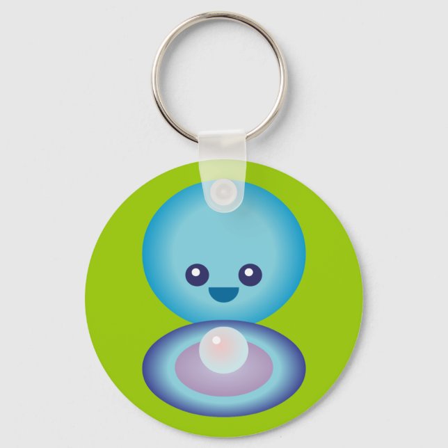 Kawaii Happy Clam Schlüsselanhänger (Vorderseite)
