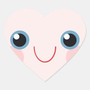 Kawaii Happy Face Sweet Heart Valentine Herz-Aufkleber