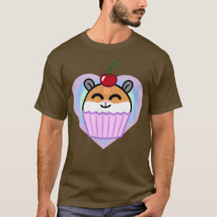 Kawaii Happy Hamster Cupcake T-Shirt