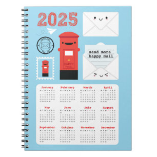 Kawaii Happy Mail 2025 Kalender Notizblock