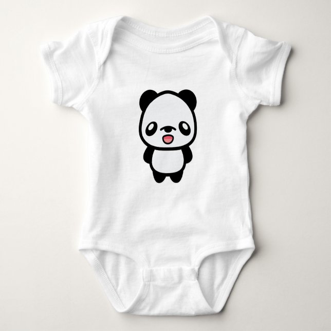 Kawaii Happy Panda Baby Strampler (Vorderseite)