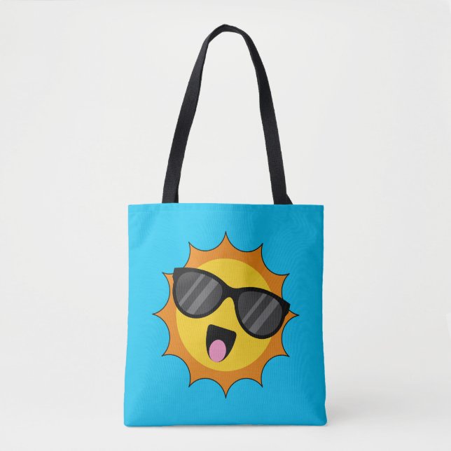 Kawaii Happy Sun mit Sonnenbrille (Vorderseite)