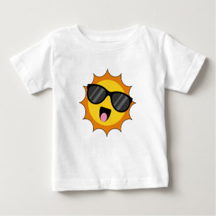 Kawaii Happy Sun mit Sonnenbrille Baby T-shirt