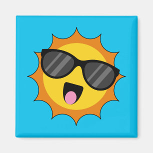 Kawaii Happy Sun mit Sonnenbrille Magnet