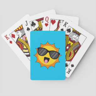 Kawaii Happy Sun mit Sonnenbrille Spielkarten