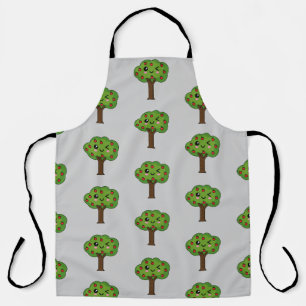 Kawaii Happy Winking Apple Tree Schürze