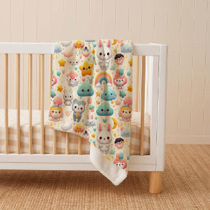 Kawaii-Häschen-Pastell-fantasievoll-kuscheliger-Sh Sherpadecke